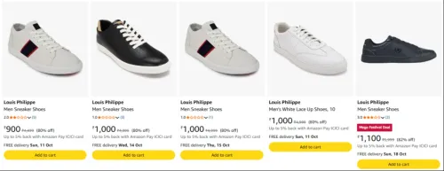 Image of Louis Philippe Men's Shoes at minimum 80% Discount