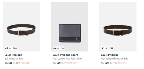 Image of Louis Philippe Men's Wallets & Belts upto 66% Discount