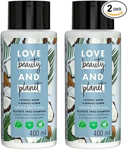 Image of Love Beauty & Planet Coconut Water and Mimosa Flower Sulfate Free Volume and Bounty Shampoo|| No Parabens|| No Dyes|| 10