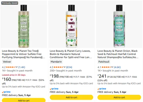 Image of Love Beauty & Planet Beauty Products Upto 55% Discount