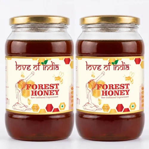 Image of Love of India Forest Honey 2400g | Raw Unprocessed Wild Forest Honey | Family Pack | Tested for Purity | Natural Origina