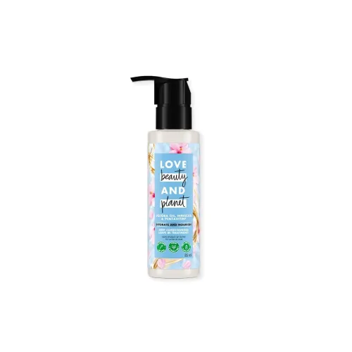 Image of Love Beauty And Planet Jojoba oil, Hibiscus & Pentavitin Hydrate & Nourish Deep conditioning leave in treatment, 85ml