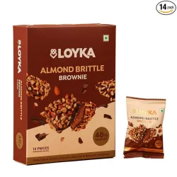 Loyka Almond Brittle Brownie Choco Box -14 pcs | Premium Chocolate Gift Hamper | Choco & Nut Dryfruit Delicacy | Roasted
