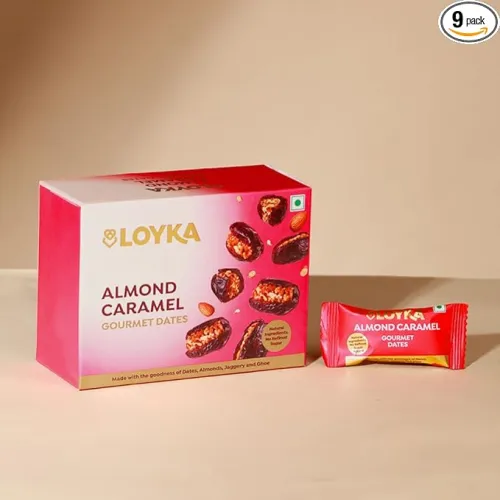 Image of Loyka Caramel Almonds Dates Box - 100 gm 