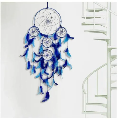 Image of lucky dream crafts Feather Dream Catcher  (22 inch, Blue)