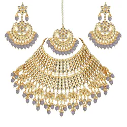 Lucky Jewellery Ethnic Gold Plating Necklace Set