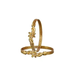 Lucky Jewellery Gold Plated Floral Design Golden Color Traditional Ethnic 2 Pcs