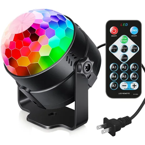 Image of Luditek Sound Activated RGB Disco Party Light with Remote 7 Modes DJ Stage Lighting