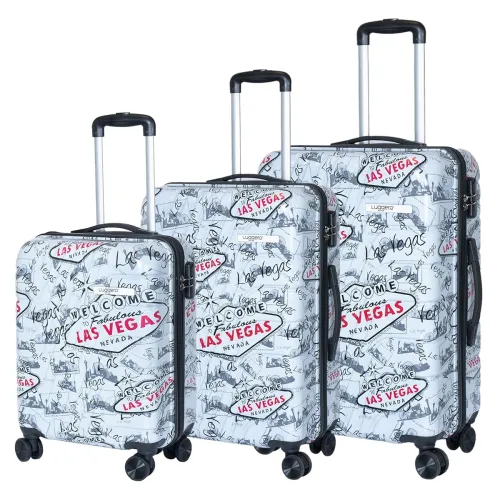 Image of Luggero - Film Classic Light-Weight & Durable Polycarbonate Vegas Unisex Hard Luggage|Set of 3 