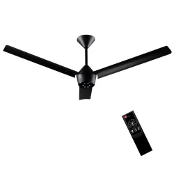 LUKER JVLuker USA Radial 1200mm BLDC Ceiling Fans with Remote, BEE 5 star Rated Energy Efficient Ceiling Fan for Living Room, High Air Delivery, Black-Black-Black, 3 Yrs Warranty