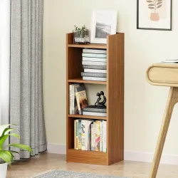 Lukzer 3 Layer Engineered Wood Multipurpose Rack Bookshelf Storage Organizer Stand (MR-010/Oak Brown/80x33x22cm)
