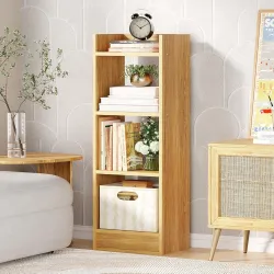 Lukzer 3 Layer Engineered Wood Multipurpose Rack Bookshelf Storage Organizer Stand (MR-010 /Light Oak /80x33x22cm)