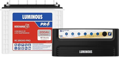 Image of LUMINOUS 48 Months Warranty Tall Tubular Inverter Battery (200 Ah, Combo - Powersine 1100 with RC 25000 PRO)
