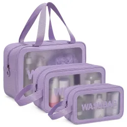 LUMONY 3-Piece PVC Toiletry Bag Set