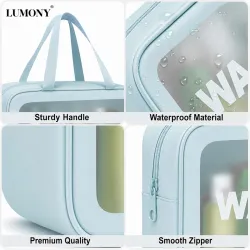 LUMONY® Makeup Pouch Bag PVC Travel Toiletries Organizer Cosmetic Bags Wash Bag