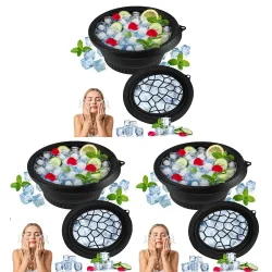 LUMONY® (Pack of 3) Ice Face Bowl Silicone Face Ice Bowl For Ice With Built-In Ice Tray Collapsible Face Tub For Ice Bath, Facial Ice Plunge Bowl Ice Water Facials at Home Women & Men