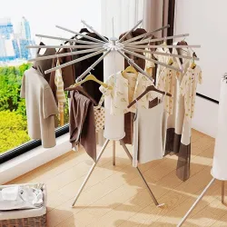 LUPPRA Aluminium Plastic Floor Clothes Drying Rack (1 Tier)