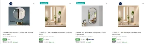 Image of LUPPRA Bathroom Mirrors at minimum 80% Discount