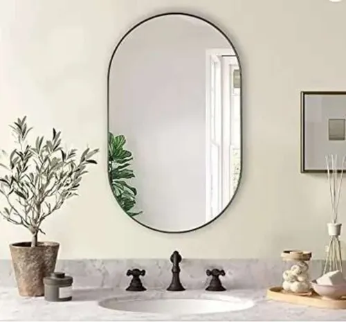 Image of LUPPRA Frameless Decorative Wall Mount Bathroom Mirror 12 X 18 Inches