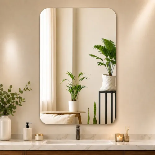 Image of LUPPRA 12 × 18 in Frameless Wall Mirror Bathroom Mirror
