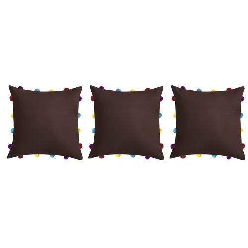 Image of Lushomes Cushion Cover 14x14 Sofa Pillow Cover with Tassels (Set of 3)