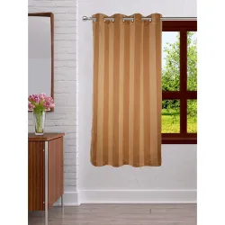 Lushomes Blackout Curtains, Gold, Stripes, Door curtains 5 feet, curtains & drapes, urban space curtains, black out curt