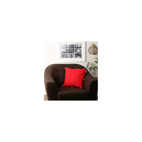 Image of Lushomes Plain Cotton Cushion Cover /Pillow Cover (12 x 12 (Set of 1), D.Red)