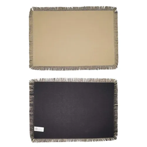 Image of Lushomes Reversible Fringe Table mats Pack of 6