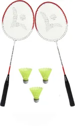 Luster Charry Colour Two Single Shaft Racket With Three Shuttle Badminton Kit