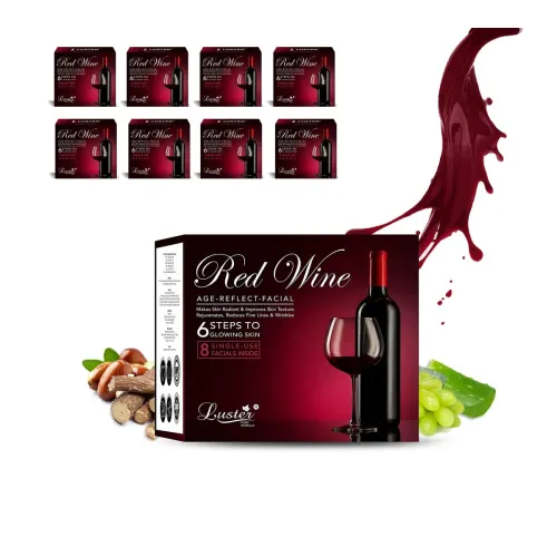 Image of Luster Red Wine Age Reflect Facial Kit | 8 Single Use Facials Inside 