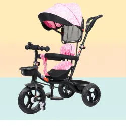 LUUSA GT-500 Kids Tricycle with Canopy & Parent Control – Pink