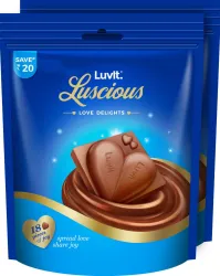 LuvIt Luscious Love Delights - Heart Shaped Chocolate Bars | Valentines Gift | Bars  (2 x 162 g)