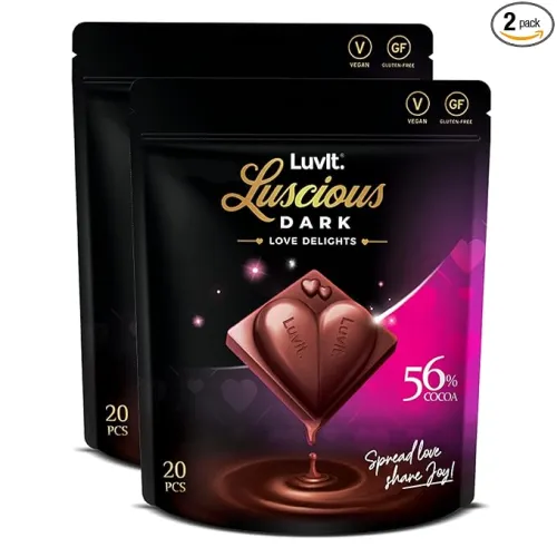 Image of LuvIt. Luscious Dark Love Delights-Heart Shaped Chocolate Bars, Po2