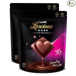 LuvIt. Luscious Dark Love Delights-Heart Shaped Chocolate Bars, Po2