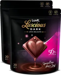 LuvIt Luscious Love Delights-Heart Shaped Dark Chocolate, Po2