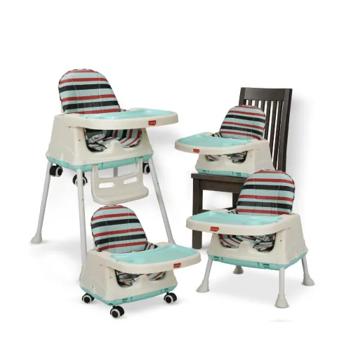 Image of LuvLap 4-in-1 High Chair with Wheels (Blue) 