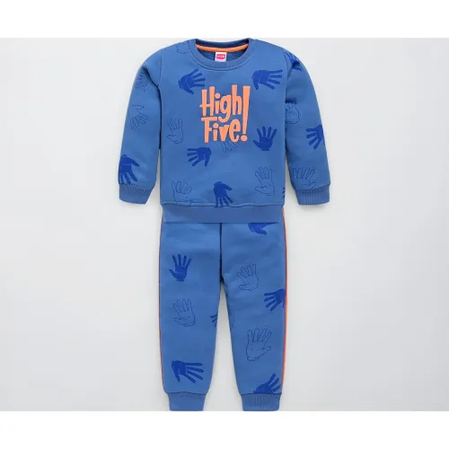 Image of LuvLap Baby Boys Full Sleeve Sweatshirt & Pyjama Set Pack of 1