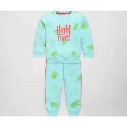 LuvLap Baby Boys Full Sleeve Sweatshirt & Pyjama Set 