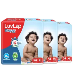LuvLap Baby Diaper Pants XL, Aloe Vera, 162 Count