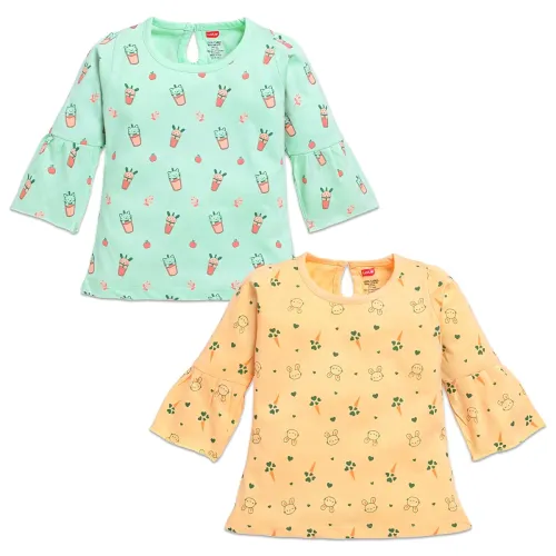Image of LuvLap Baby Girls 100% Cotton Full Sleeve Girls Top Pack of 2