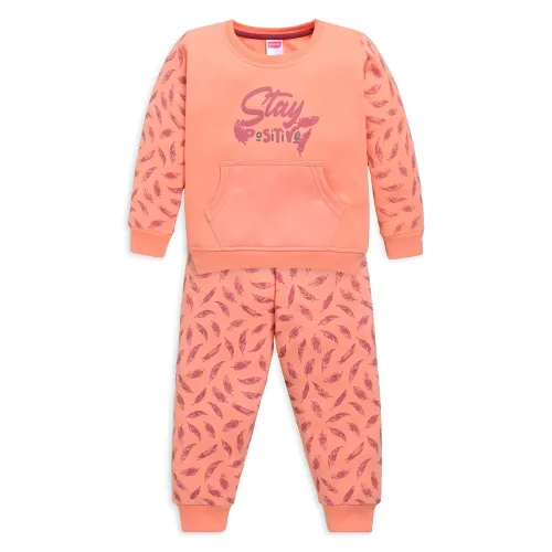 Image of LuvLap Baby Girls Full Sleeve Sweatshirt & Pyjama Set