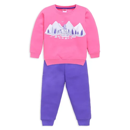 Image of LuvLap Baby Girls Full Sleeve Sweatshirt & Pyjama Set