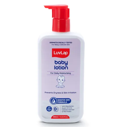 Image of LuvLap Baby Lotion with Milk Protein - 400ml, Suitable for Baby’s Delicate Skin, 24 Hour Protection for Sensitive Skin, 