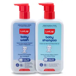LuvLap Baby Shampoo 400 ml + Baby Wash 400 ml Combo Set