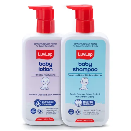 Image of LuvLap Baby Shampoo 400 ml + Baby Lotion 400 ml Combo Set