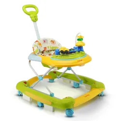 LuvLap 2-in-1 Baby Walker & Rocker (Adjustable, Musical Toys, Green)