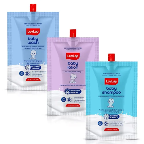 Image of LuvLap Baby Wash, Baby Shampoo, Baby Lotion -45ml,