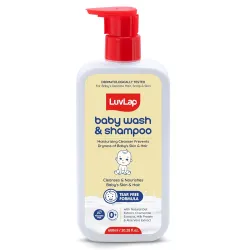 LuvLap Baby Wash & Shampoo - 600ml with Chamomile, Milk Protein, Oatmeal & Shea Butter, Paraben Free, Tear Free, Soap fr