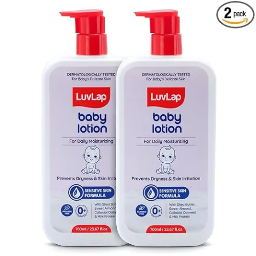 Image of LuvLap Baby Lotion with Milk Protein, Shea Butter (700 ml x Pack of 2)