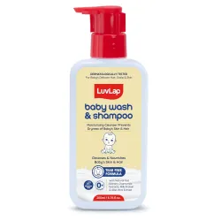 LuvLap Baby Wash & Shampoo - 200ml with Chamomile, Milk Protein, Oatmeal & Shea Butter, Paraben Free, Tear Free, Soap Free, Rich Moisturised Skin & Soft Hair, Baby Body Wash, Dermatologicall...